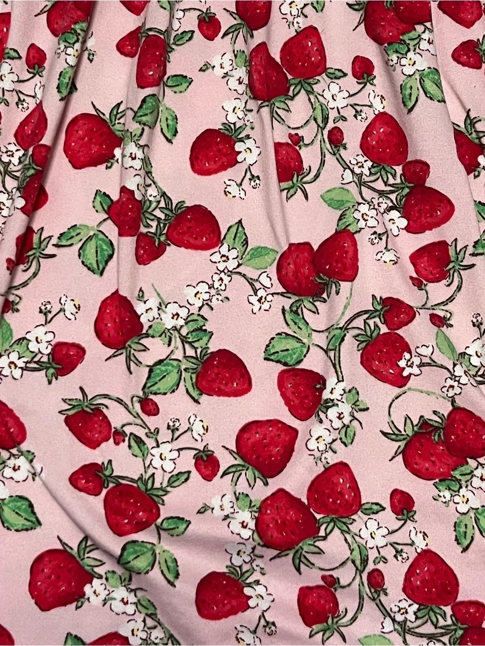 Nanette Lepore Girls Strawberry Print Dress Size 12 Pink Flutter Sleeve Summer